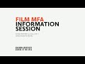 Film mfa program information session 2023