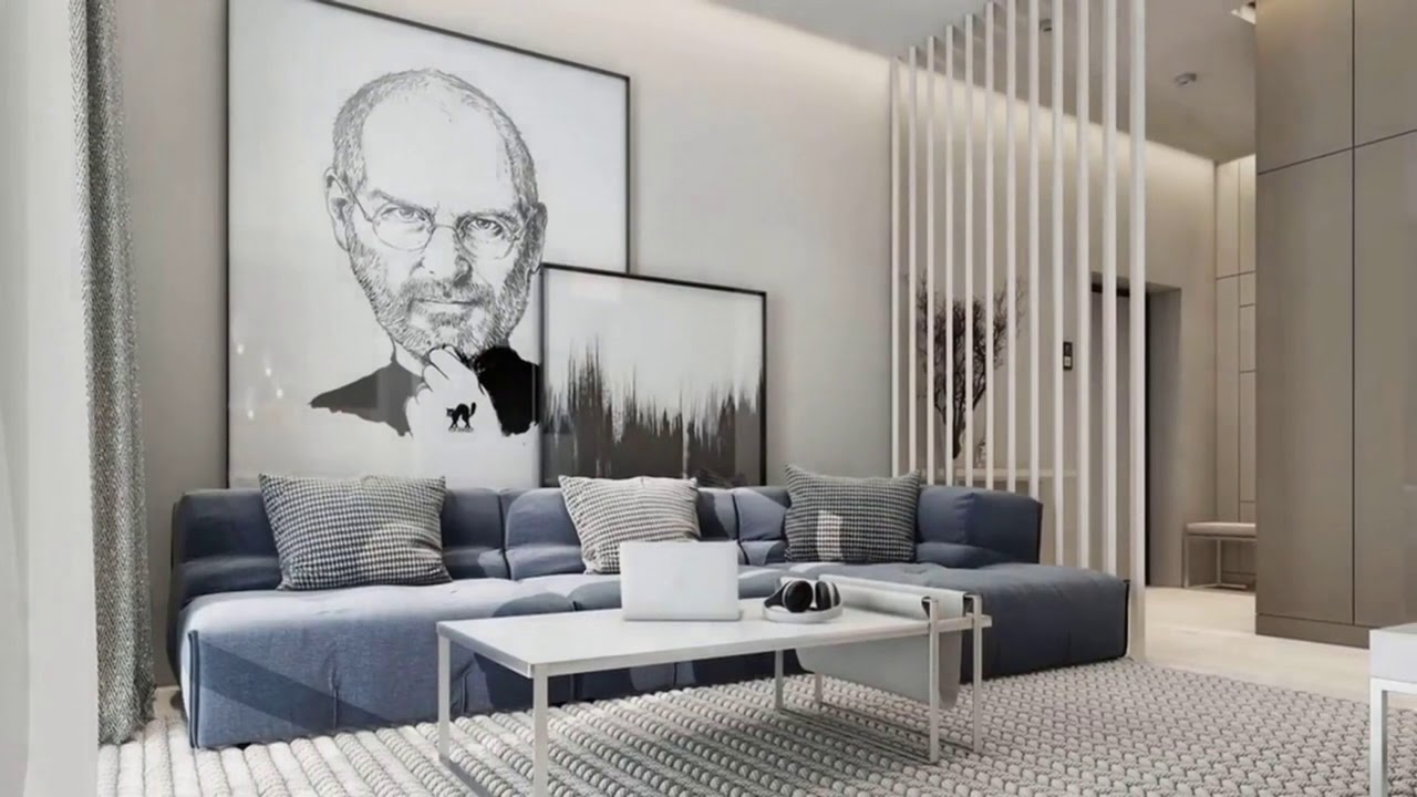 Modern living room Natural colors in the interior living room - YouTube