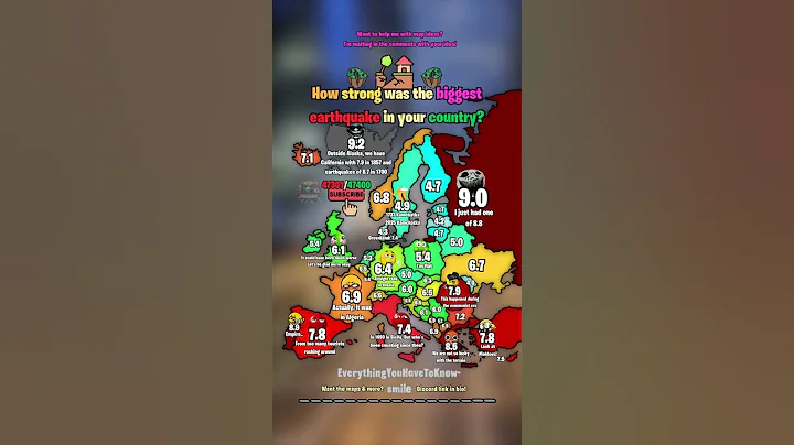 How strong was the biggest earthquake in your country?🫨🌍#shorts #map #europe #geography