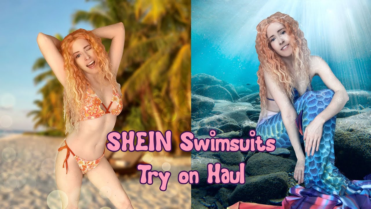 SHEIN Swimsuits Try on Haul :D Let's become a mermaid, cheeky micro bikini,  strappy swimwear 