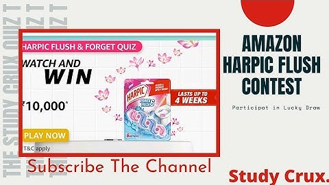Amazon Quiz Answers। Harpic Flush&Forget Quiz Ans।Win 10000 Amazon Pay Balance। #Shorts #Studycrux