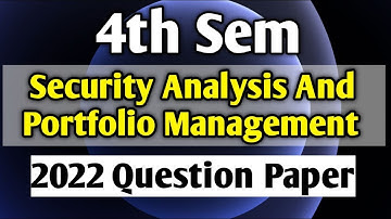 2022 Question Paper Of SAPM || Security Analysis And Portfolio Management #bcom #importantquestions