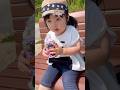 ベンチの暑さが異常だと訴えるしっかり者の2歳0ヶ月/I wore Onigiri clothes and played a lot in the park#shorts