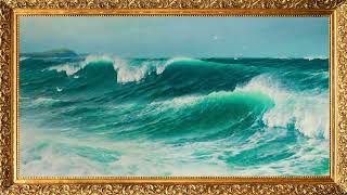 The Inrushing Tide - David James | Framed Art TV Screensaver | Painting with Frame Ocean, Sea, Coast