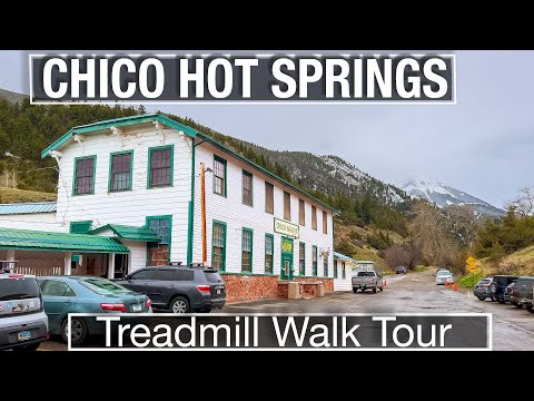 Walking Around Chico Hot Springs Resort and Hotel in Montana - Virtual Walking Tour in 4K