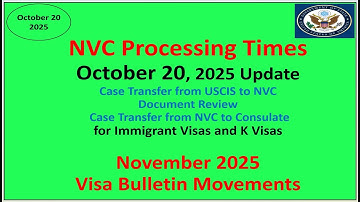 NVC Processing Times As of October 20, 2025 | November 2025 Visa Bulletin Movements
