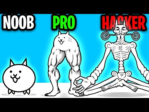 NOOB vs PRO vs HACKER In BATTLE CATS! (SECRET MAX LEVEL HACKER CAT!?)