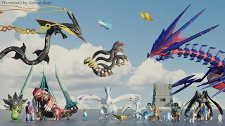 Legendary Pokemon Size comparison 3D (100  Pokemon)