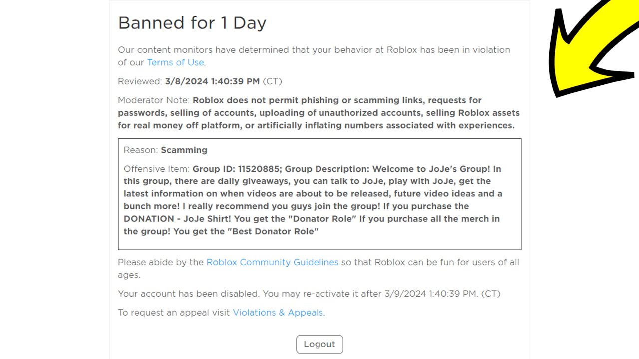 I Got Banned On Roblox... - YouTube