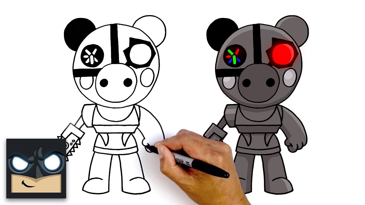 Desenhos para colorir de Robby do Roblox com orelha preta