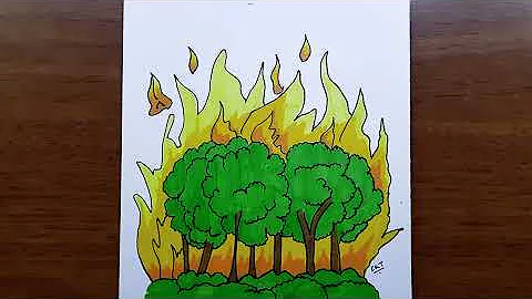 رسم اشجار تحترق