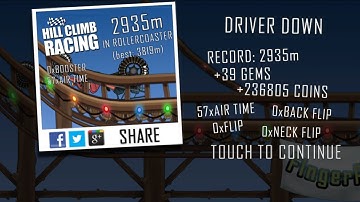 Hill Climb Racing : Roller Coaster & Dune Buggy 2935 m (WR) 