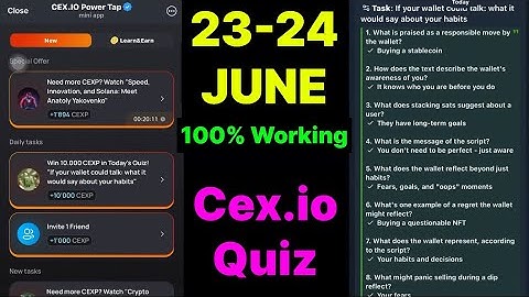 Cex.IO Quiz Answers Today 23 & 24 June | Cex.io Daily Quiz | Cex io daily combo | Cex.io daily quiz