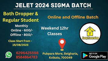 Jelet 2024 New Batch | Sigma Batch | Jelet Preparation | By Easy2Learning |