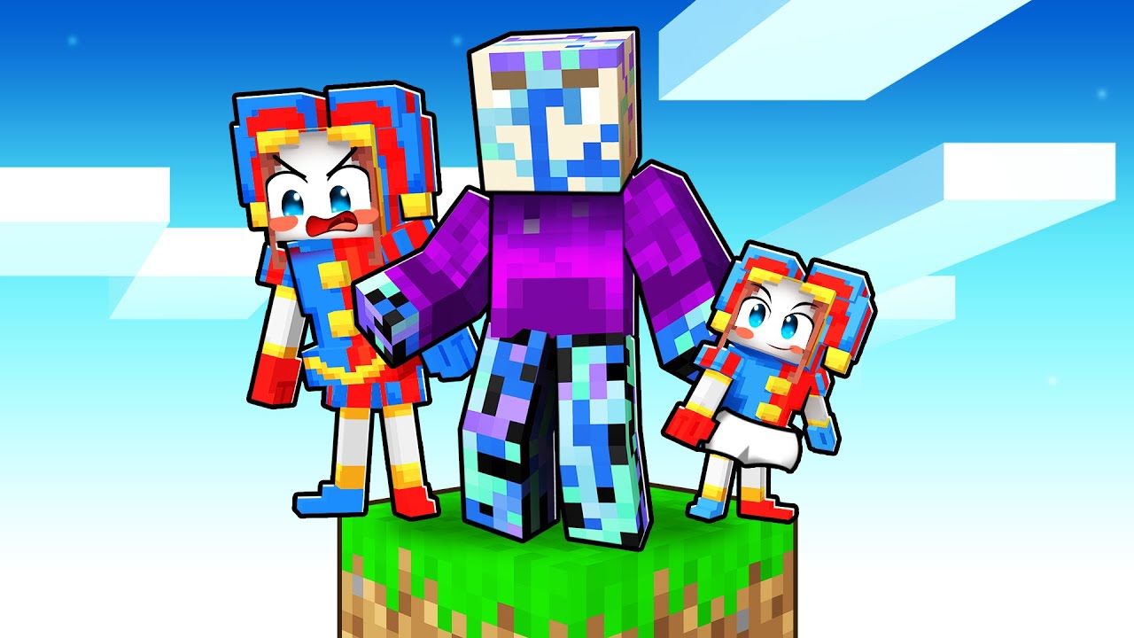 Locked on ONE BLOCK with BABY POMNI! (The Amazing Digital Circus)