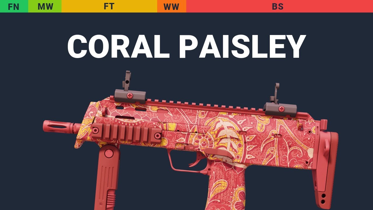MP7 Coral Paisley - Skin Float And Wear Preview - YouTube