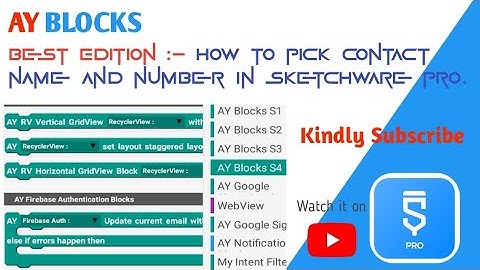 Best Edition :- How to pick contact name and number in sketchware pro #sk_pro #ay_blocks