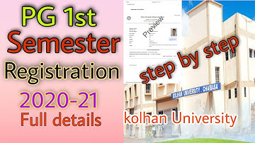 PG Semester 1 registration ll खुद से रजिस्ट्रेशन करो ll University ll Session 20202-2022