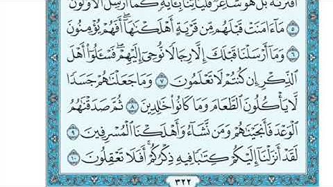 تلاوة سورة الأنبياء من الآية ١٠ إلى الآية ١٥