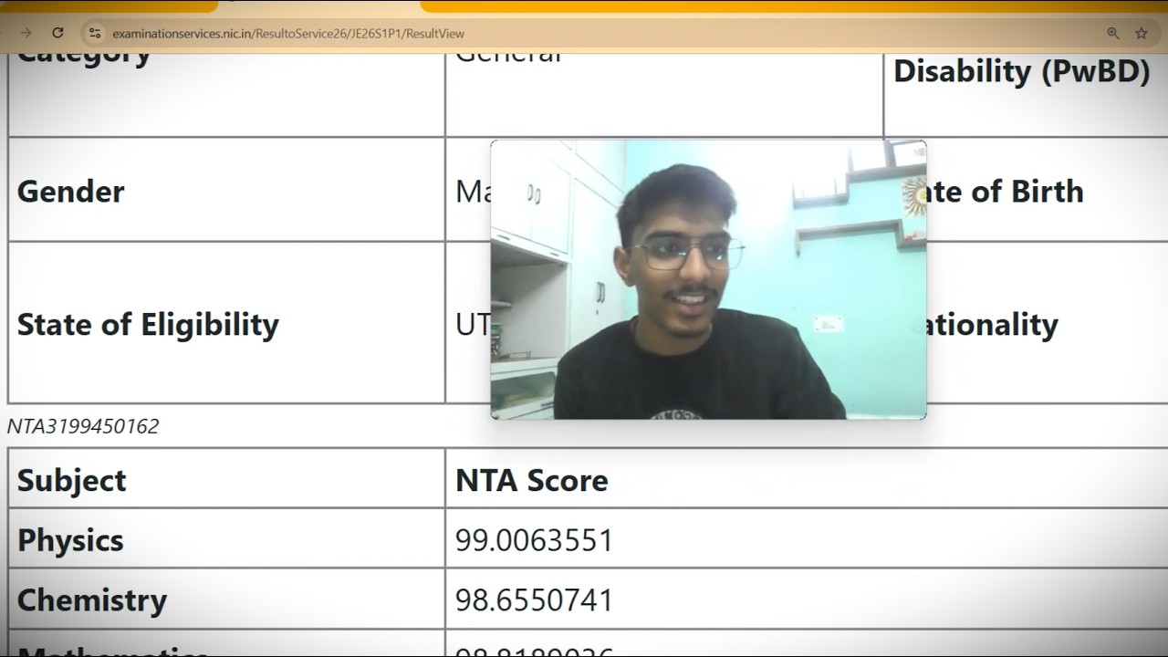 JEE MAINS 2026 RESULT .. 99.XX Percentile?