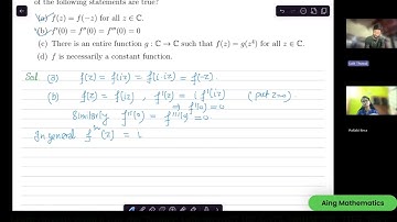 CSIE NET DEC 2024 | Q82 Entire Functions | Complex analysis Solutions