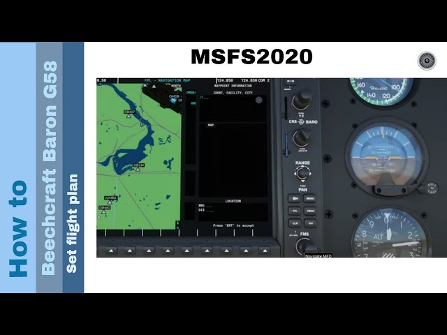 Flight Simulator 2020 - How to - Beechcraft Baron G58 - Set flight plan