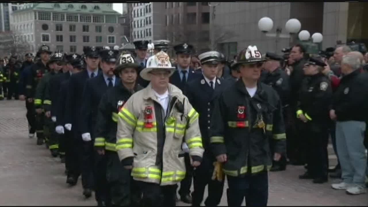 Boston Honors Two Fallen Firefighters Youtube 