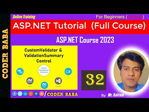 32 ASP.NET Course 2023 | CustomValidator and ValidationSummary controls