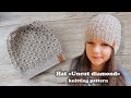 Шапка «Неогранённый алмаз» спицами 💎 Hat knitting pattern «Uncut diamond»