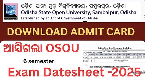Osou exam Date out // osou exam date 2025