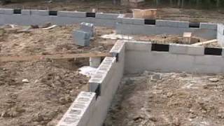 The foundation is done on our new house. concrete block used for and
crawlspace. brick front.
