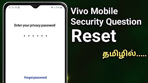 💯vivo mobile security question reset tamil/How to change security question in vivo/security question