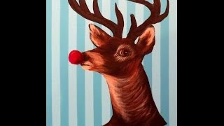 CHRISTMAS ART TUTORIAL #1: How to paint Rudolph the Red Nosed Reindeer - STEP by STEP Join Amy on facebook here: http://www.facebook.com/herartfromtheattic Follow Amy on Instagram! @herartfromtheattic Amy Pearce
