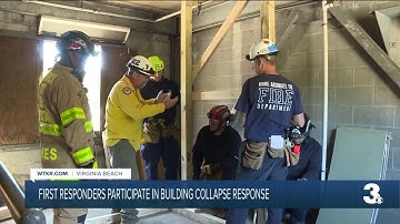 First Responders participate in building collapse response