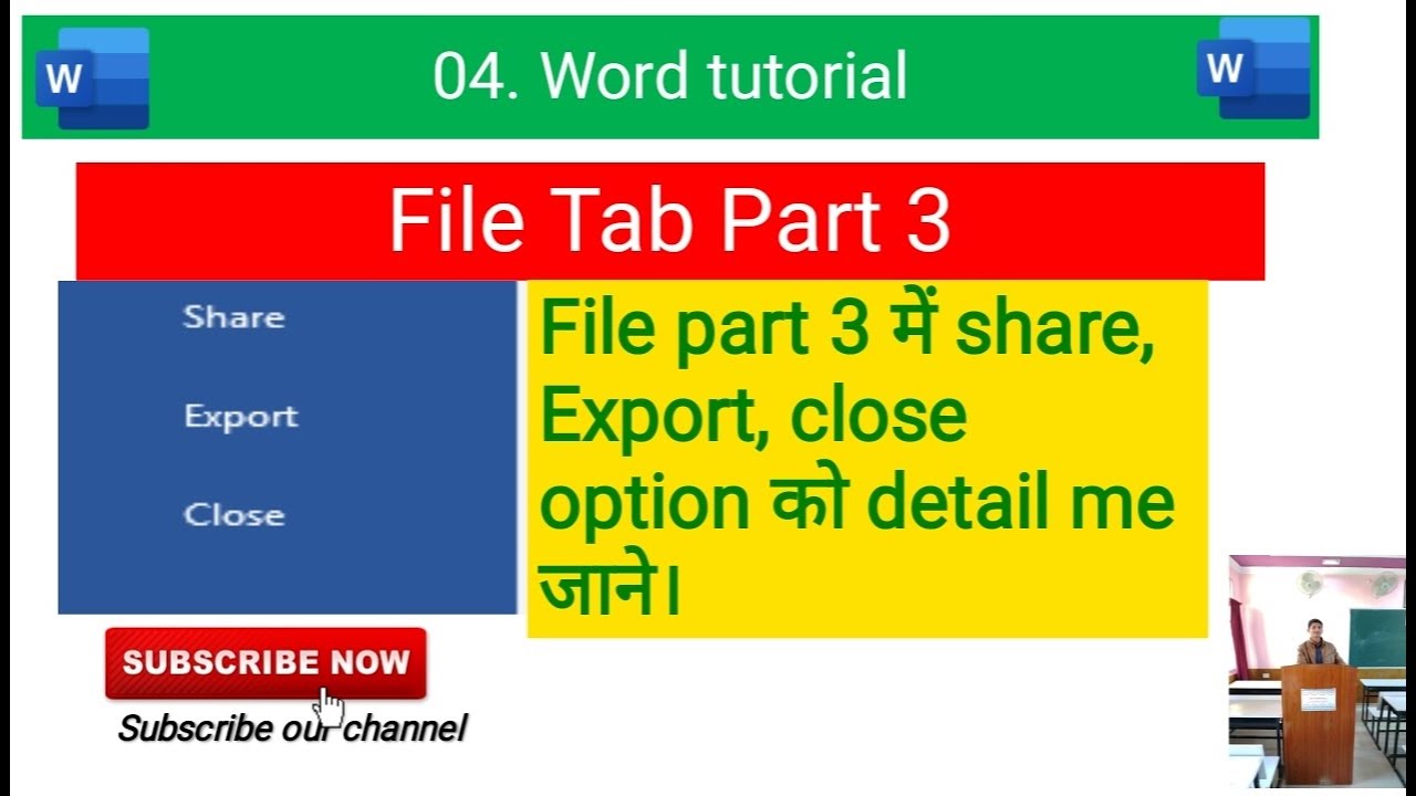 04 File Tab part 3 MS Word Basic to Advance level Tutorial in Hindi