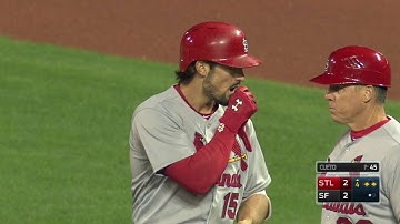 STL@SF: Grichuk plates Molina with a single to center