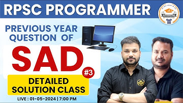RPSC Programmer PYQs of SAD #3 || Detailed Solution Class by Gautam Sir