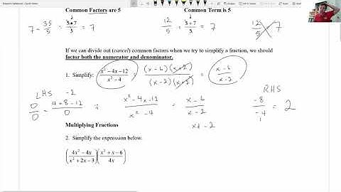 Precalculus A /// Unit 1 Lesson 4 Rational Expressions
