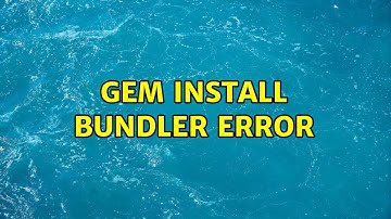 Ubuntu: gem install bundler error