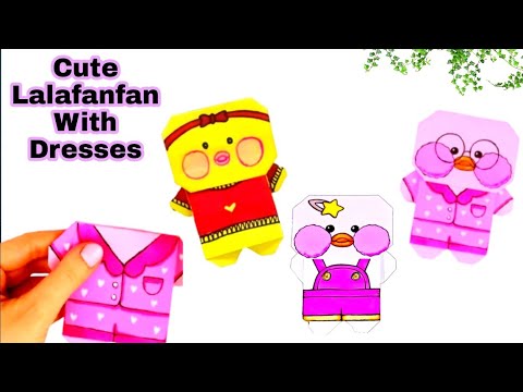 DIY Lalafanfan PAPER DUCK / How to draw a duck Lalafafan and clothes /  Tonni art and craft 