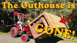 The outhouse is GONE!! Major clearing at our Dilapidated Property!/Property Rehab Ep 5