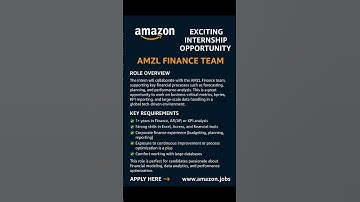 🚨 Amazon Internship 2025 | Finance Analyst Intern | Apply Now! #shorts #youtube