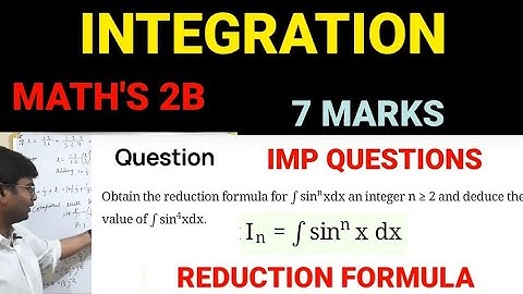 REDUCTION FORMULA|INTEGRATIONS|REDUCTION FORMULA  reduction formula sin^n x|#intermaths #integration