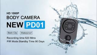 PD01 Waterproof Camera Mini Body Cam 1080P PIR Pocket Camera FHD Long Battery Life Mini Camera