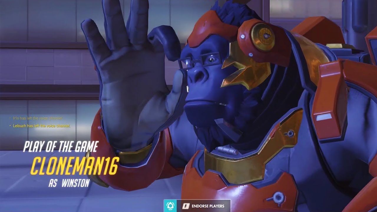 POTG! CLONEMAN16 INSANE WINSTON! OVERWATCH GAMEPLAY SEASON 28 TOP 500