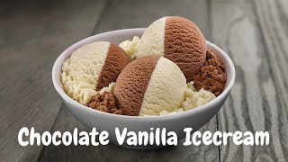 Easy Marble Ice Cream Recipe | Homemade Chocolate Vanilla Ice Cream | Ice cream Recipe
