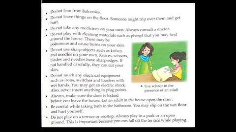 Class III, Science, Chapter 6, Keeping safe, Part 1, Page no: 56, 57