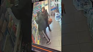 Brave female customer tackles armed robber at east London shop #Shorts screenshot 1