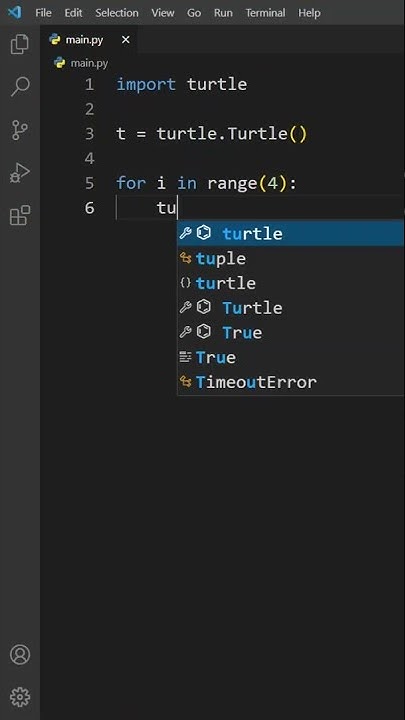 draw a square using turtle in Python - YouTube