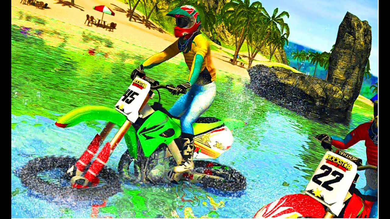 Beach Water Surfer Bike Racing Games - Floating Motorcycle Race Game - Real Motor Bike Games 3D